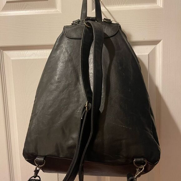 Tandem Cypress Woods Black stimulated leather backpack antique tone hardwares - Picture 5 of 16